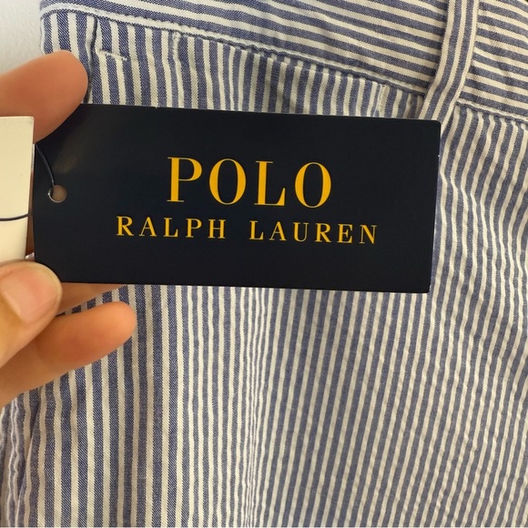 NWT Polo Ralph Lauren Men’s Blue White Striped Shorts Size 35 Classic Preppy - Picture 3 of 10